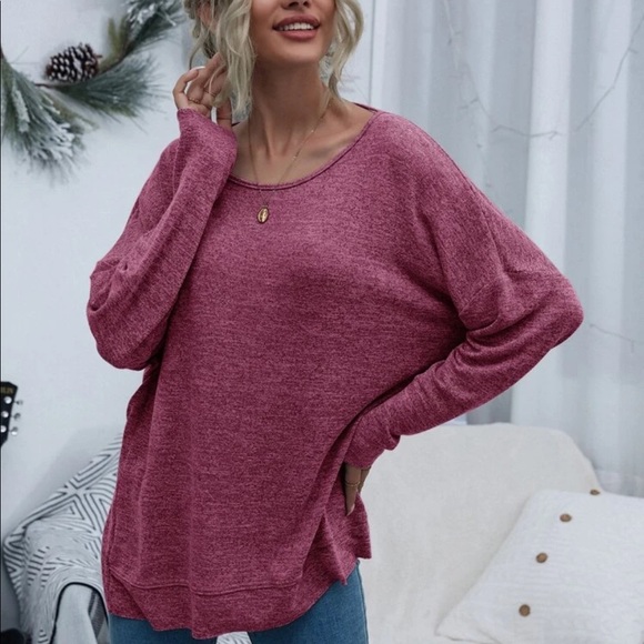 Twist back drop shoulder top- H.GRAY - Picture 15 of 16